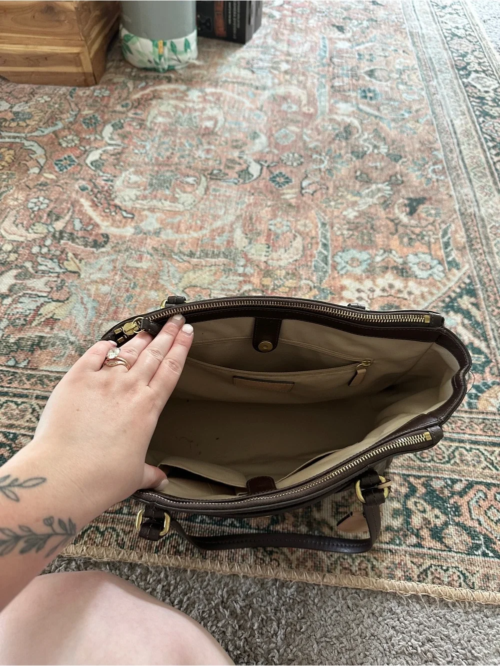 Vintage Coach Brown Leather Purse